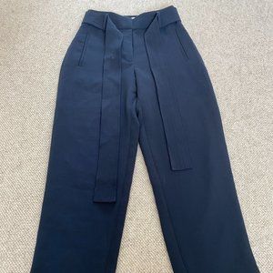 Wilfred Tie-Front Pants- Navy Blue Size 0